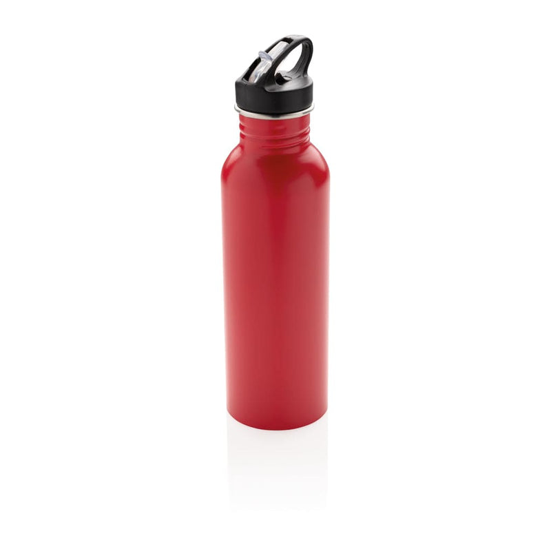 Bottiglia sportiva in acciaio inossidabile deluxe rosso - personalizzabile con logo