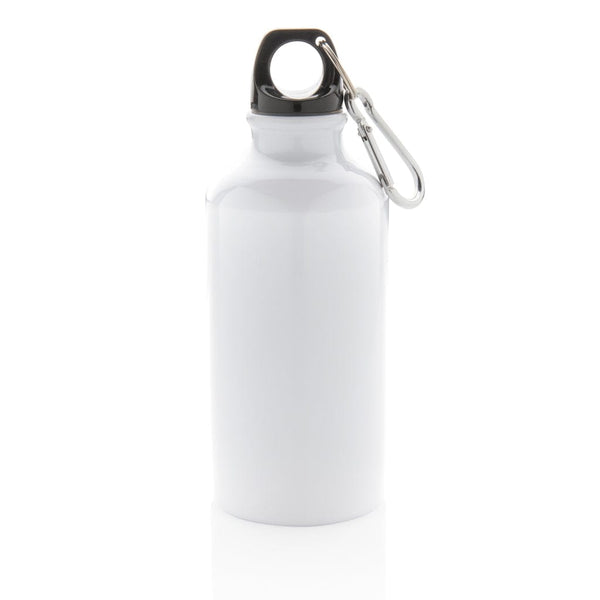 Bottiglia sportiva in alluminio con moschettone 400ml - personalizzabile con logo