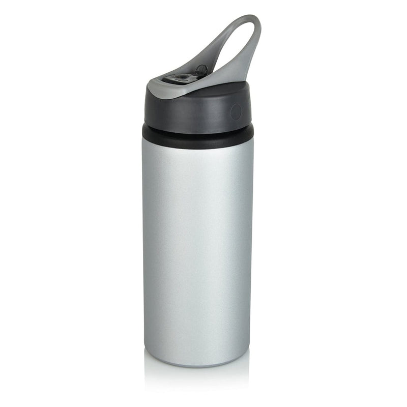 Bottiglia sportiva in alluminio grigio - personalizzabile con logo