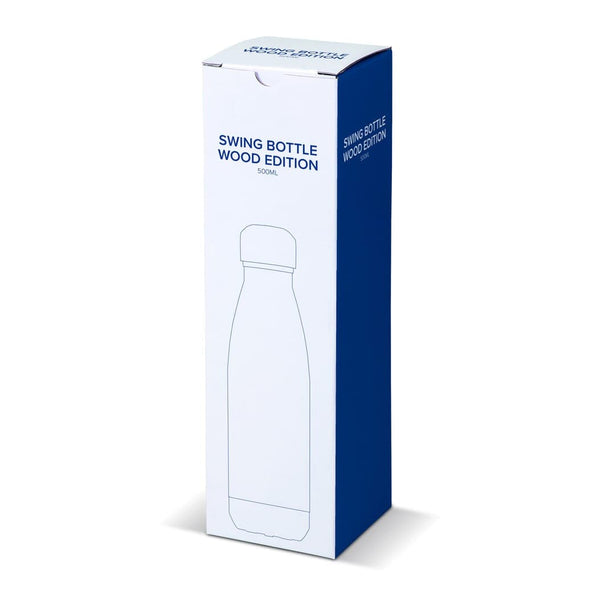 Bottiglia Swing edizione in legno 500ml beige - personalizzabile con logo