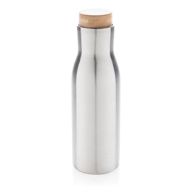 Bottiglia termica Clima con tappo in bambù 500ml grigio - personalizzabile con logo
