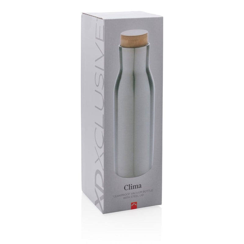 Bottiglia termica Clima con tappo in bambù 500ml - personalizzabile con logo