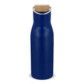 Bottiglia termica con coperchio in bambù 500ml blu navy - personalizzabile con logo
