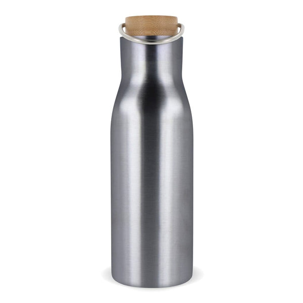 Bottiglia termica con coperchio in bambù 500ml - personalizzabile con logo