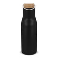 Bottiglia termica con coperchio in bambù 500ml Nero - personalizzabile con logo