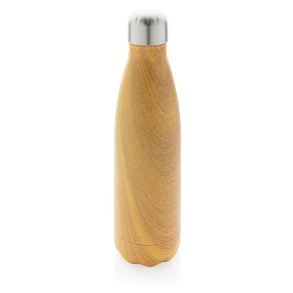 Bottiglia termica con texture wood 500ml giallo - personalizzabile con logo