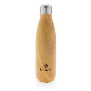 Bottiglia termica con texture wood 500ml - personalizzabile con logo