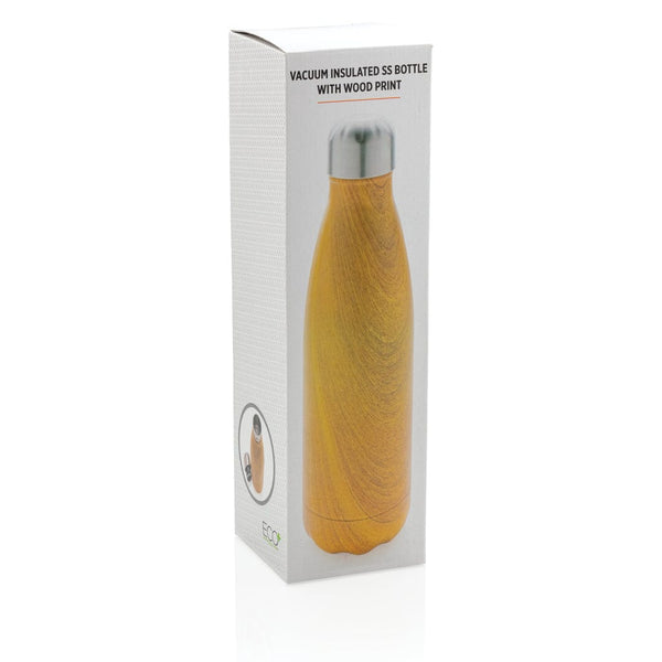 Bottiglia termica con texture wood 500ml - personalizzabile con logo