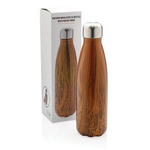 Bottiglia termica con texture wood 500ml - personalizzabile con logo