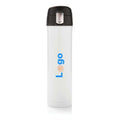 Bottiglia termica easy lock in acciaio riciclato RCS bianco - personalizzabile con logo