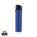 Bottiglia termica easy lock in acciaio riciclato RCS blu - personalizzabile con logo