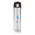 Bottiglia termica easy lock in acciaio riciclato RCS color argento - personalizzabile con logo