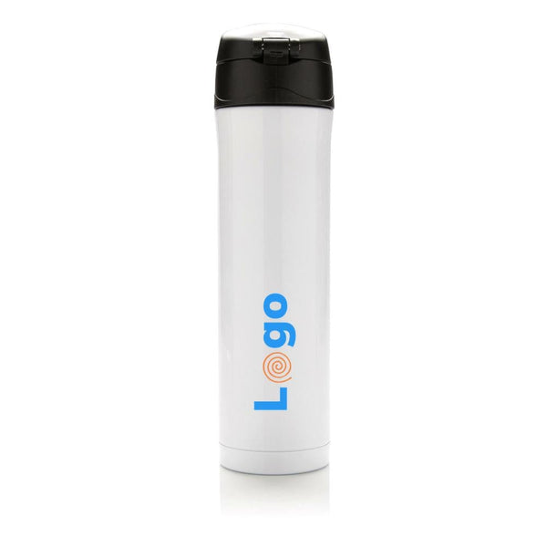 Bottiglia termica easy lock in acciaio riciclato RCS - personalizzabile con logo