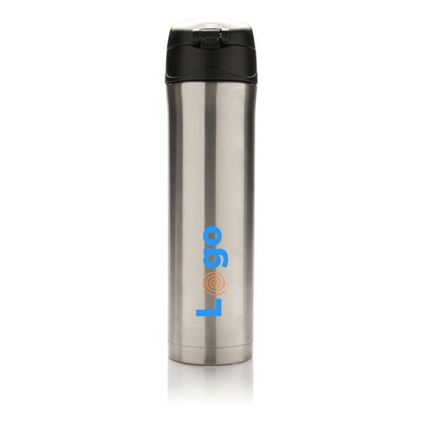 Bottiglia termica easy lock in acciaio riciclato RCS - personalizzabile con logo