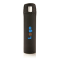 Bottiglia termica easy lock in acciaio riciclato RCS nero - personalizzabile con logo