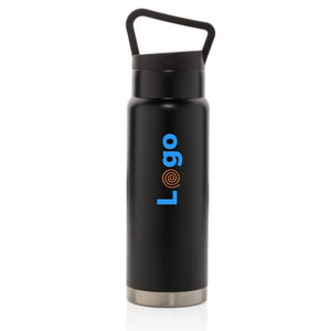 Bottiglia termica ermetica con manico 680ml nero - personalizzabile con logo