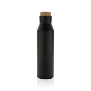 Bottiglia termica Gaia in acciaio riciclato RCS 500ml nero - personalizzabile con logo