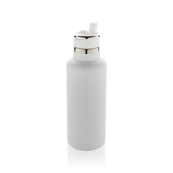 Bottiglia termica Hydro in acciaio riciclato RCS e beccuccio bianco - personalizzabile con logo