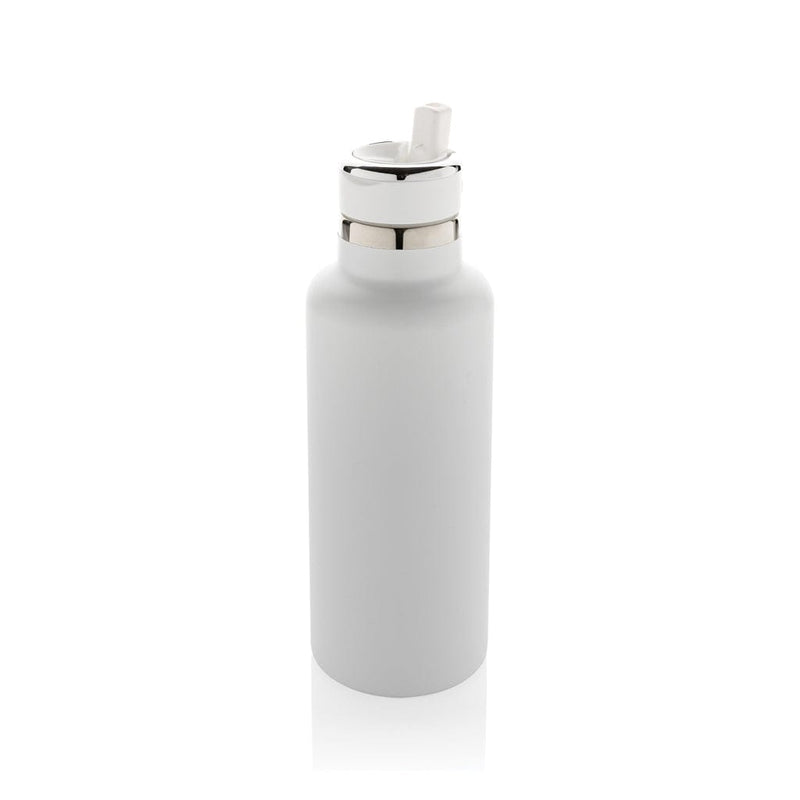 Bottiglia termica Hydro in acciaio riciclato RCS e beccuccio bianco - personalizzabile con logo