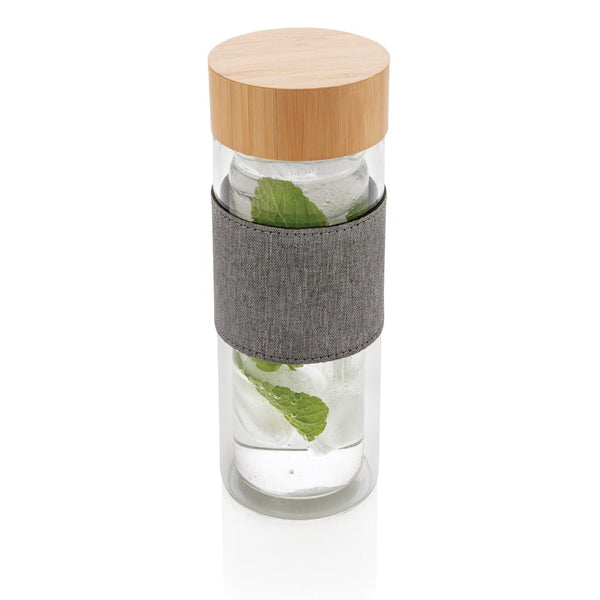 Bottiglia termica Impact in vetro borosilicato 360ml trasparente - personalizzabile con logo