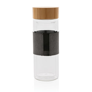 Bottiglia termica Impact in vetro borosilicato 360ml trasparente - personalizzabile con logo