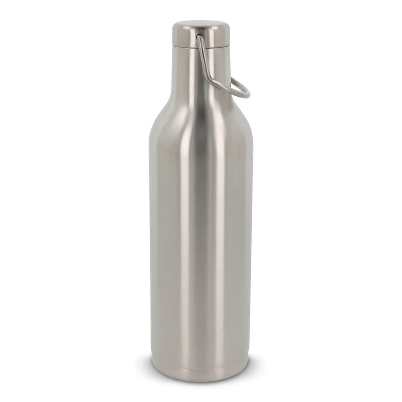 Bottiglia termica in acciaio inossidabile 400ml color argento - personalizzabile con logo