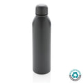 Bottiglia termica in acciaio riciclato RCS 500ml grigio scuro - personalizzabile con logo