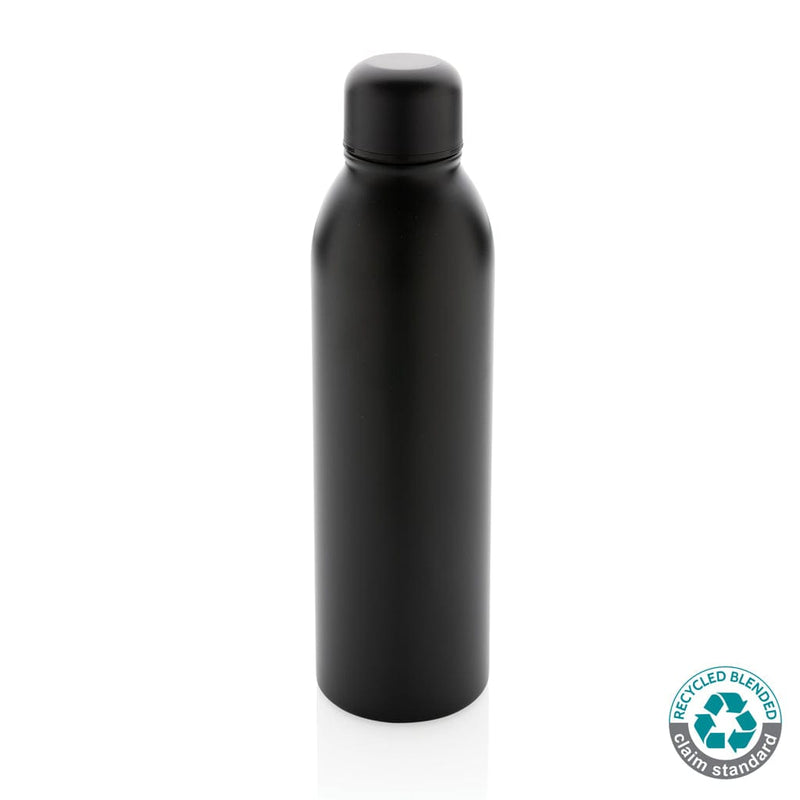 Bottiglia termica in acciaio riciclato RCS 500ml nero - personalizzabile con logo