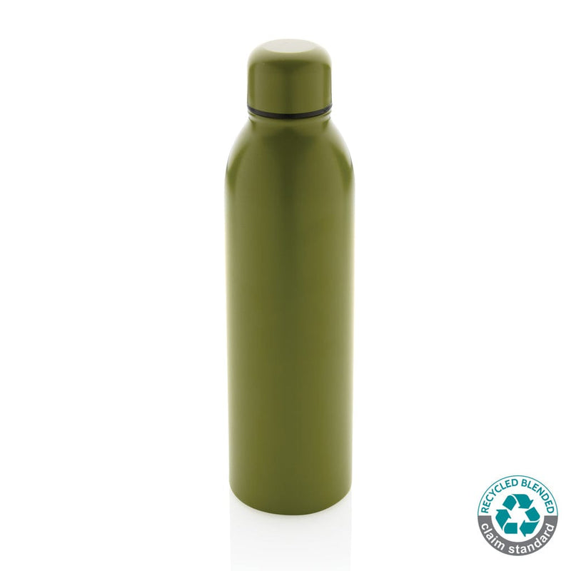 Bottiglia termica in acciaio riciclato RCS 500ml verde - personalizzabile con logo