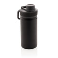 Bottiglia termica sportiva in acciaio inossidabile 550ml nero - personalizzabile con logo