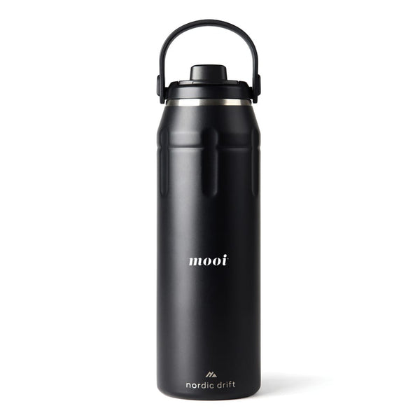 Bottiglia termica sportiva Nordic Drift Trail RCS 940ML nero - personalizzabile con logo