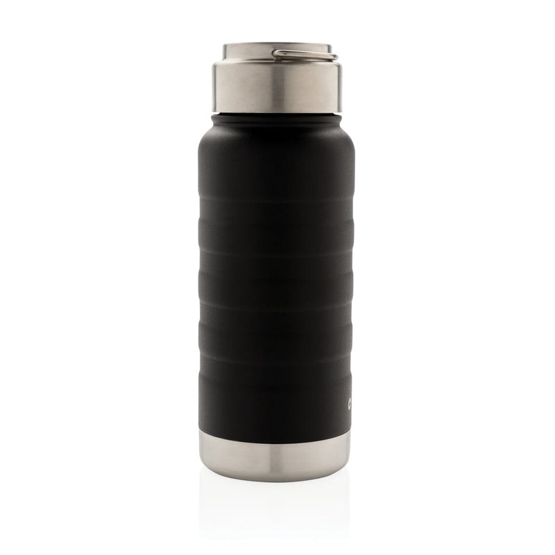 Bottiglia termica Swiss Peak in rame con manico nero - personalizzabile con logo