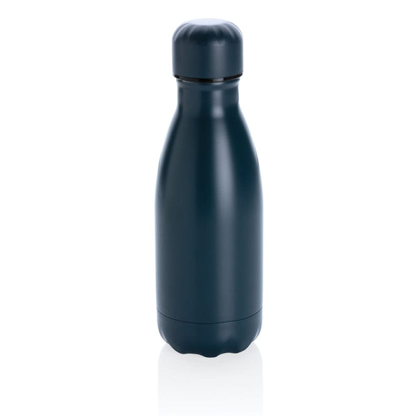 Bottiglia termica tinta unita in acciaio 260ml blu - personalizzabile con logo