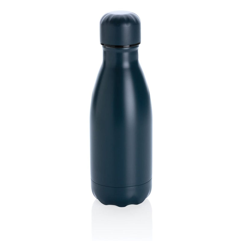 Bottiglia termica tinta unita in acciaio 260ml blu - personalizzabile con logo