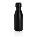 Bottiglia termica tinta unita in acciaio 260ml nero - personalizzabile con logo