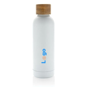 Bottiglia termica Wood in acciaio riciclato  certificato RCS - personalizzabile con logo