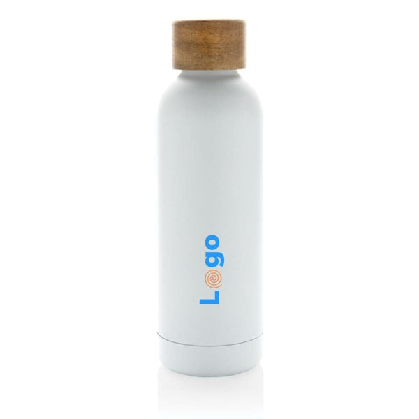 Bottiglia termica Wood in acciaio riciclato  certificato RCS - personalizzabile con logo