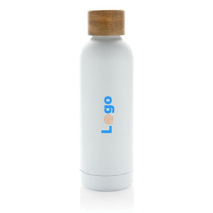 Bottiglia termica Wood in acciaio riciclato  certificato RCS - personalizzabile con logo