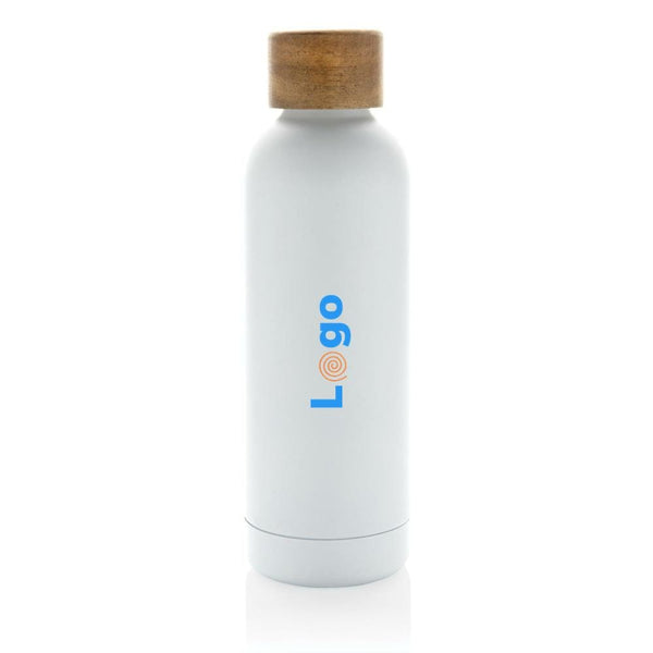 Bottiglia termica Wood in acciaio riciclato  certificato RCS - personalizzabile con logo