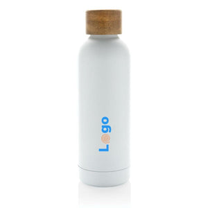 Bottiglia termica Wood in acciaio riciclato  certificato RCS - personalizzabile con logo