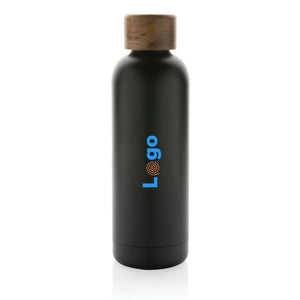 Bottiglia termica Wood in acciaio riciclato  certificato RCS - personalizzabile con logo