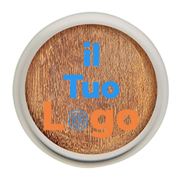 Bottiglia termica Wood in acciaio riciclato  certificato RCS - personalizzabile con logo
