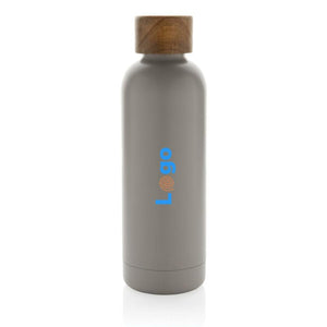 Bottiglia termica Wood in acciaio riciclato  certificato RCS - personalizzabile con logo