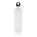 Bottiglia XL in alluminio con moschettone, 750ml bianco - personalizzabile con logo