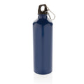 Bottiglia XL in alluminio con moschettone, 750ml blu - personalizzabile con logo