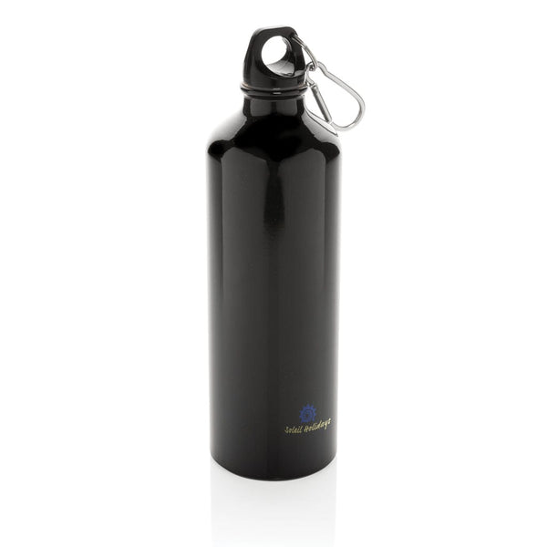 Bottiglia XL in alluminio con moschettone, 750ml - personalizzabile con logo