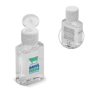 Bottiglietta gel anti-batterico 30ml Bianco - personalizzabile con logo