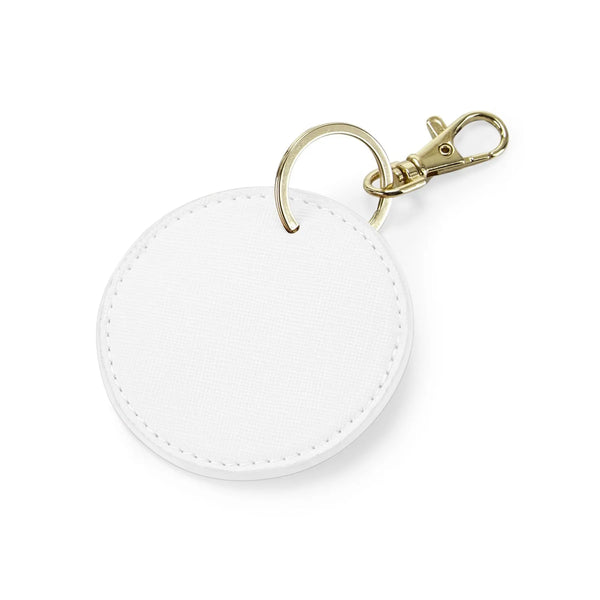 Boutique Circular Key Clip bianco - personalizzabile con logo