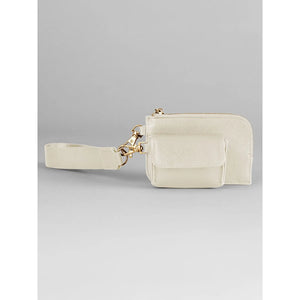 Boutique Pouch Wristlet beige - personalizzabile con logo