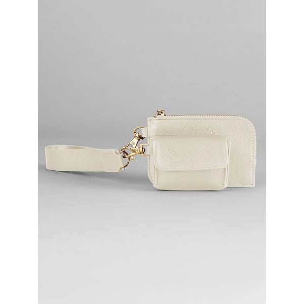 Boutique Pouch Wristlet beige - personalizzabile con logo